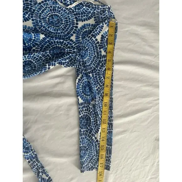 Boston Proper Mosaic Medallion Belted Maxi Dress Womens Size 4 Blue White - Picture 12 of 12